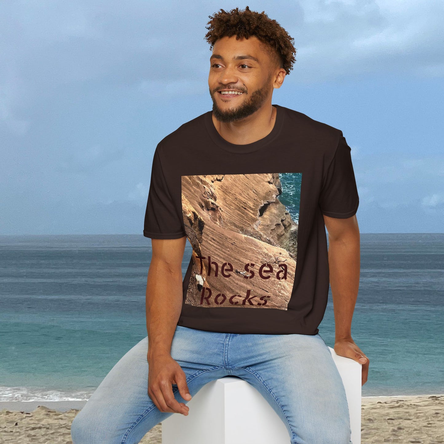 The Sea Rocks Nature Scene Unisex Soft Style T-Shirt