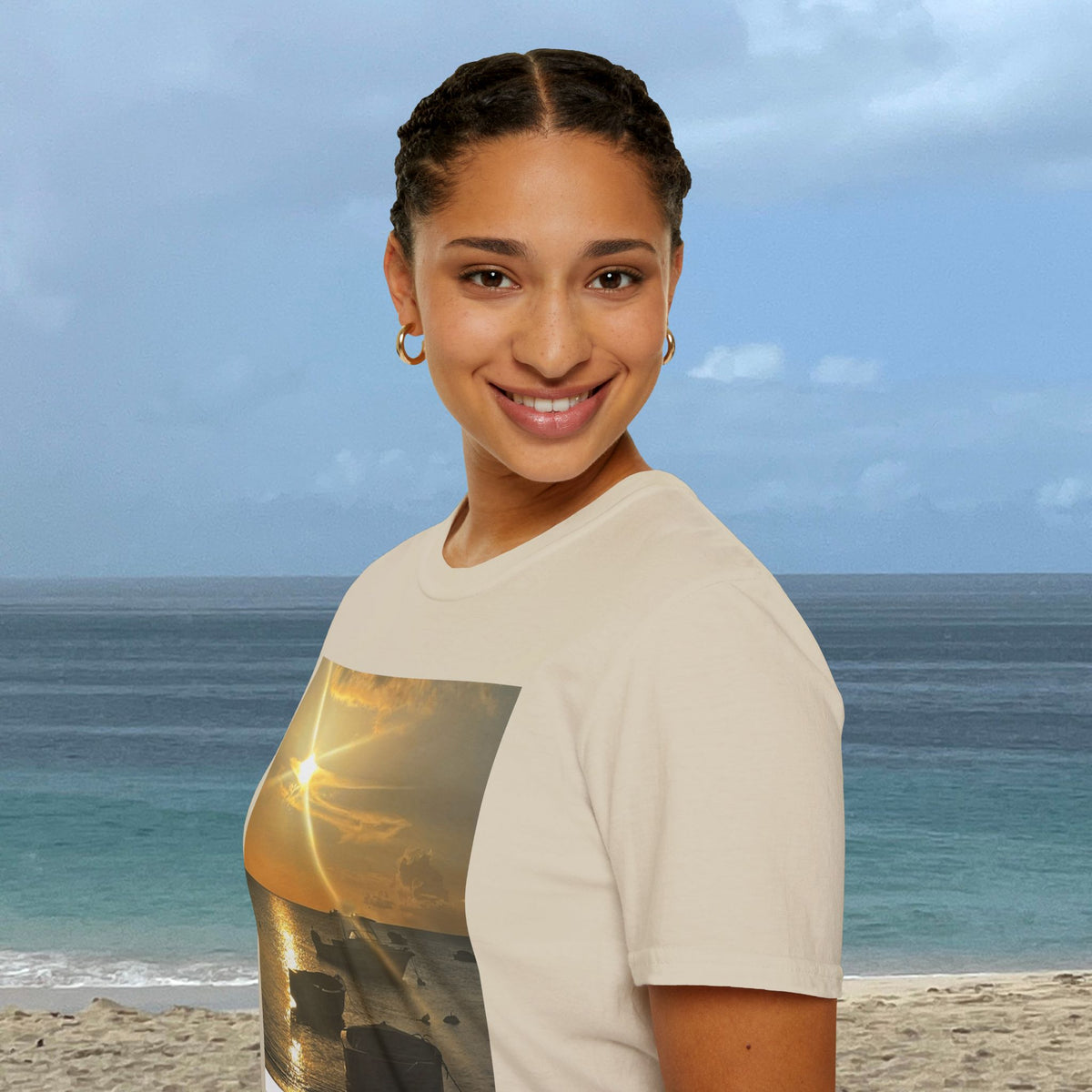 Golden Harbor Sunset T-Shirt | Original Caribbean Photography