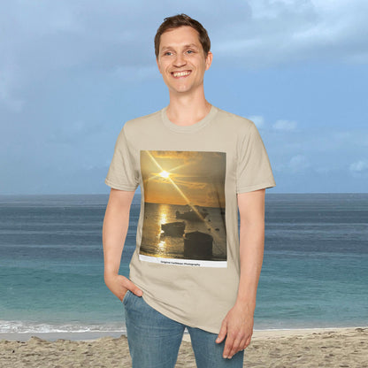 Golden Harbor Sunset T-Shirt | Original Caribbean Photography