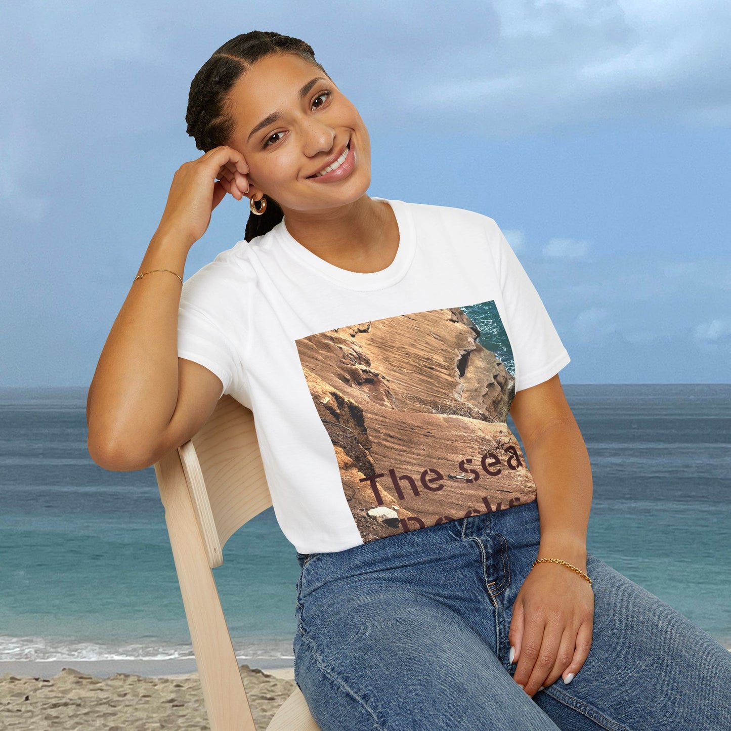 The Sea Rocks Nature Scene Unisex Soft Style T-Shirt