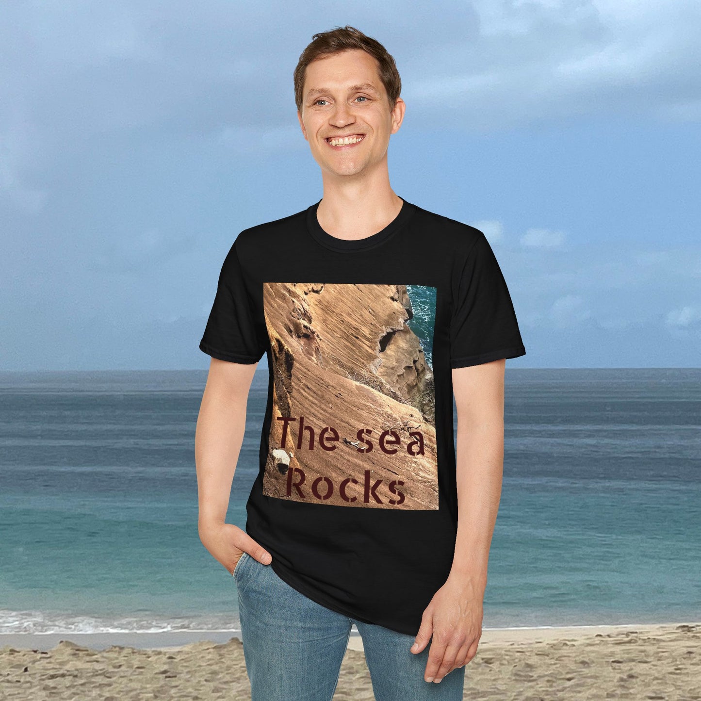 The Sea Rocks Nature Scene Unisex Soft Style T-Shirt
