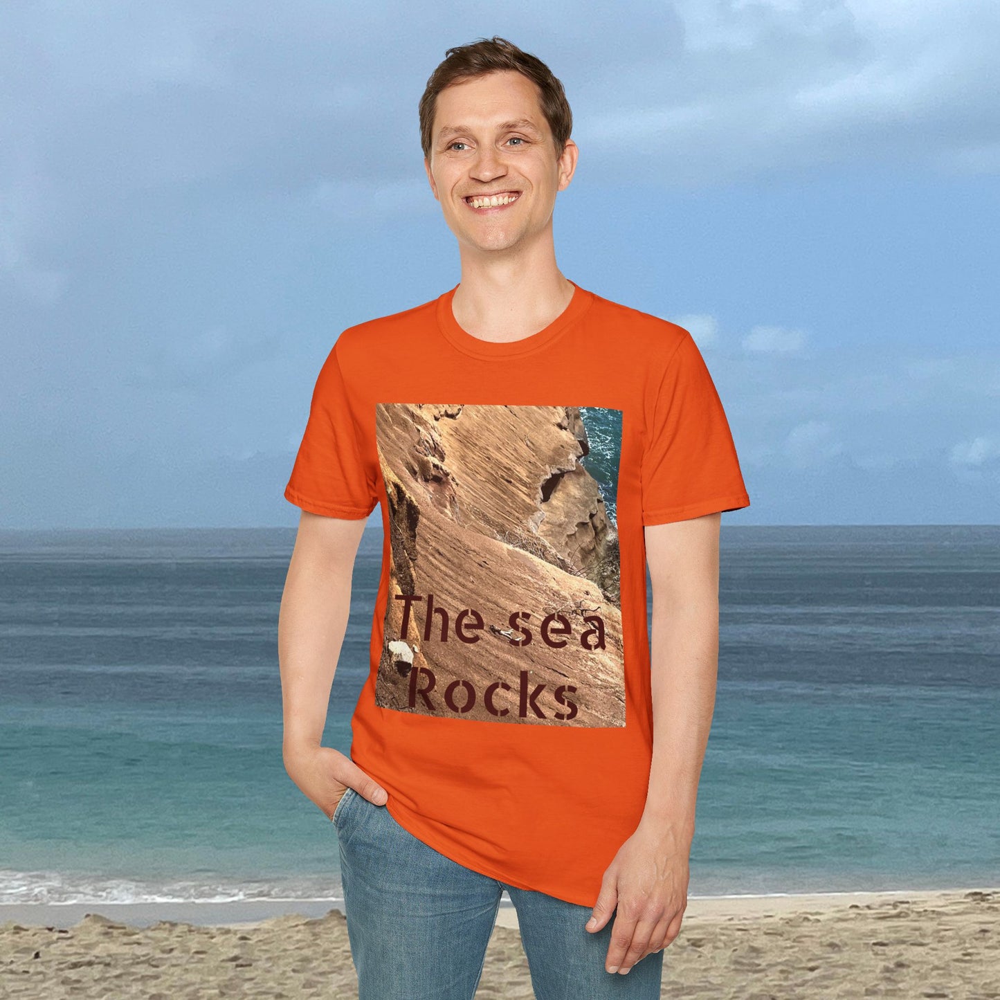 The Sea Rocks Nature Scene Unisex Soft Style T-Shirt