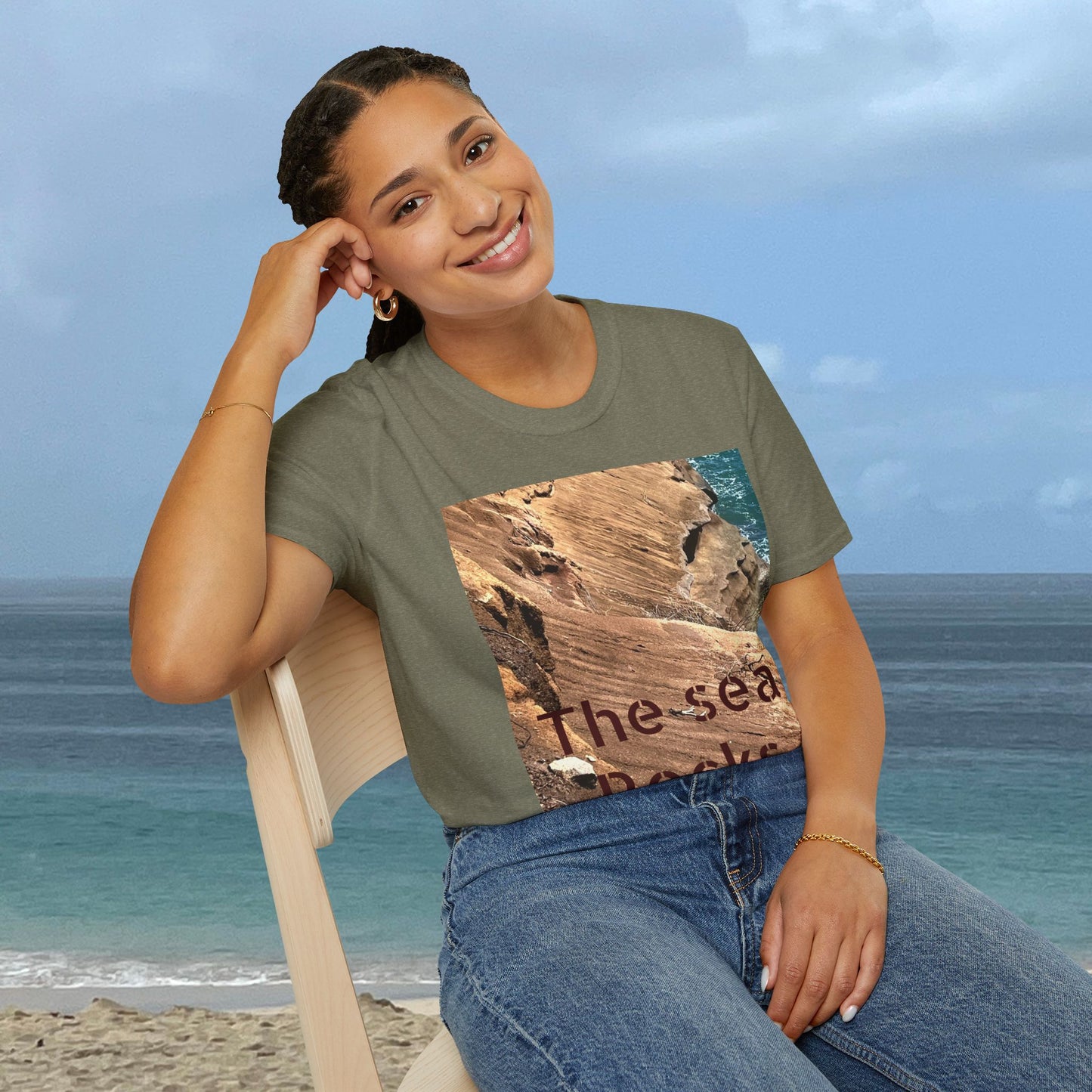 The Sea Rocks Nature Scene Unisex Soft Style T-Shirt
