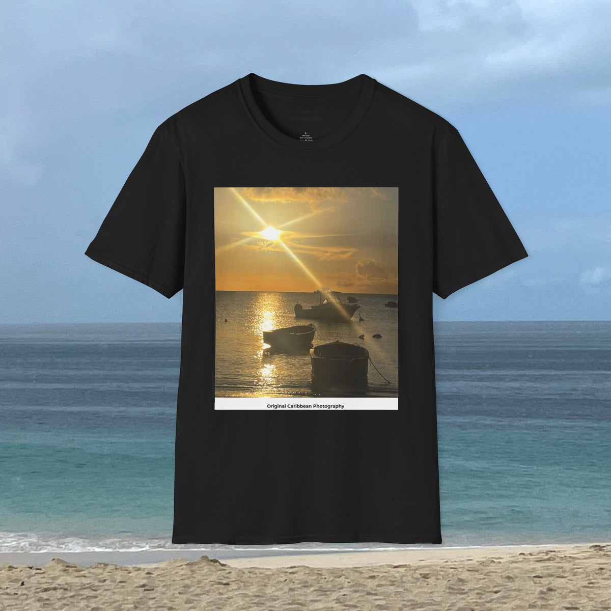 Golden Harbor Sunset T-Shirt | Original Caribbean Photography