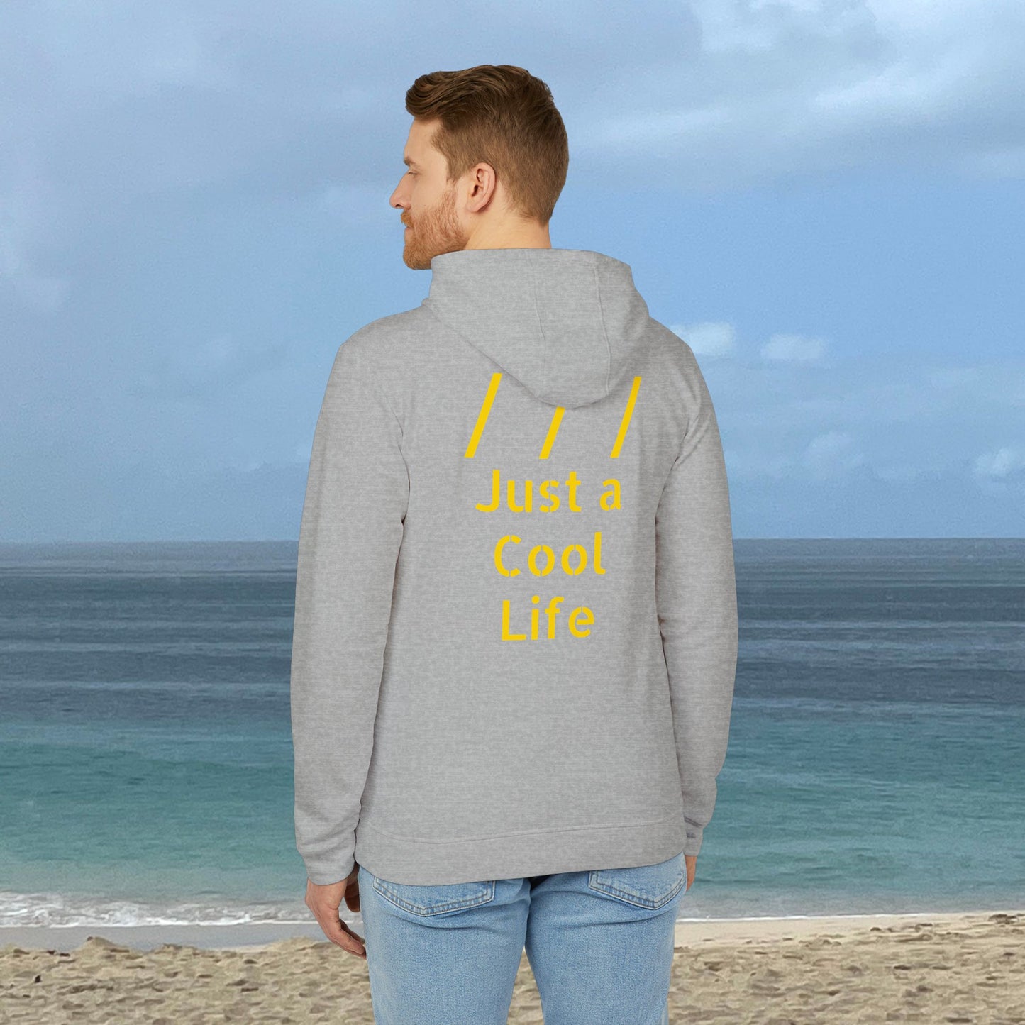 Just a Cool Life-Nature Print Fleece Hoodie
