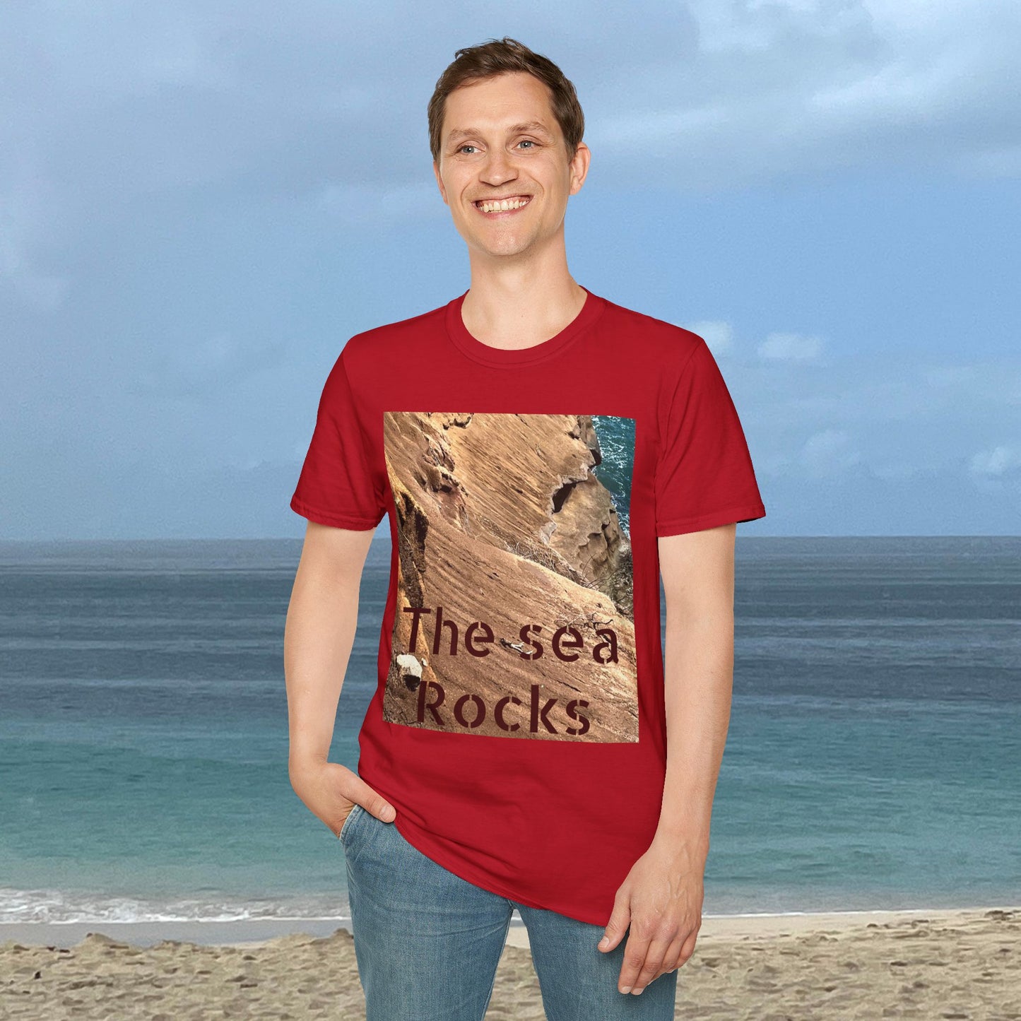 The Sea Rocks Nature Scene Unisex Soft Style T-Shirt