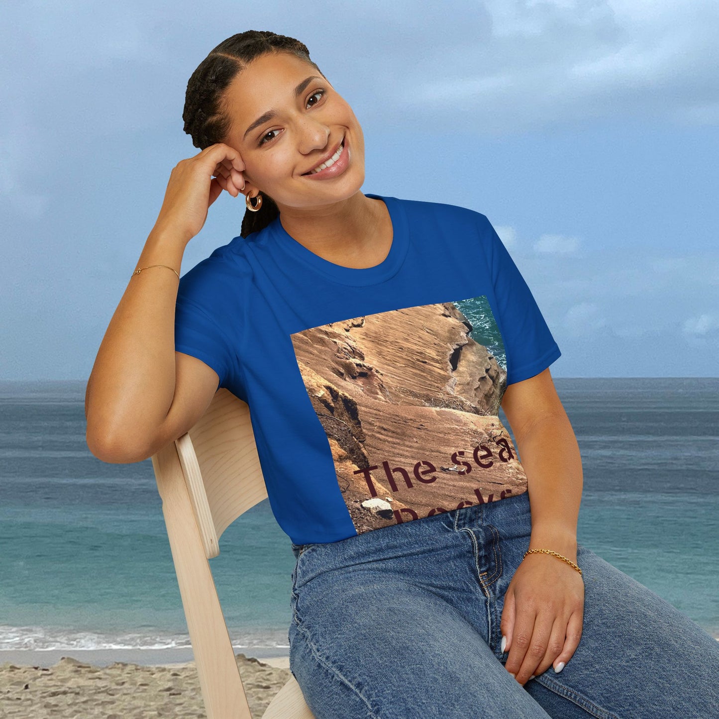 The Sea Rocks Nature Scene Unisex Soft Style T-Shirt