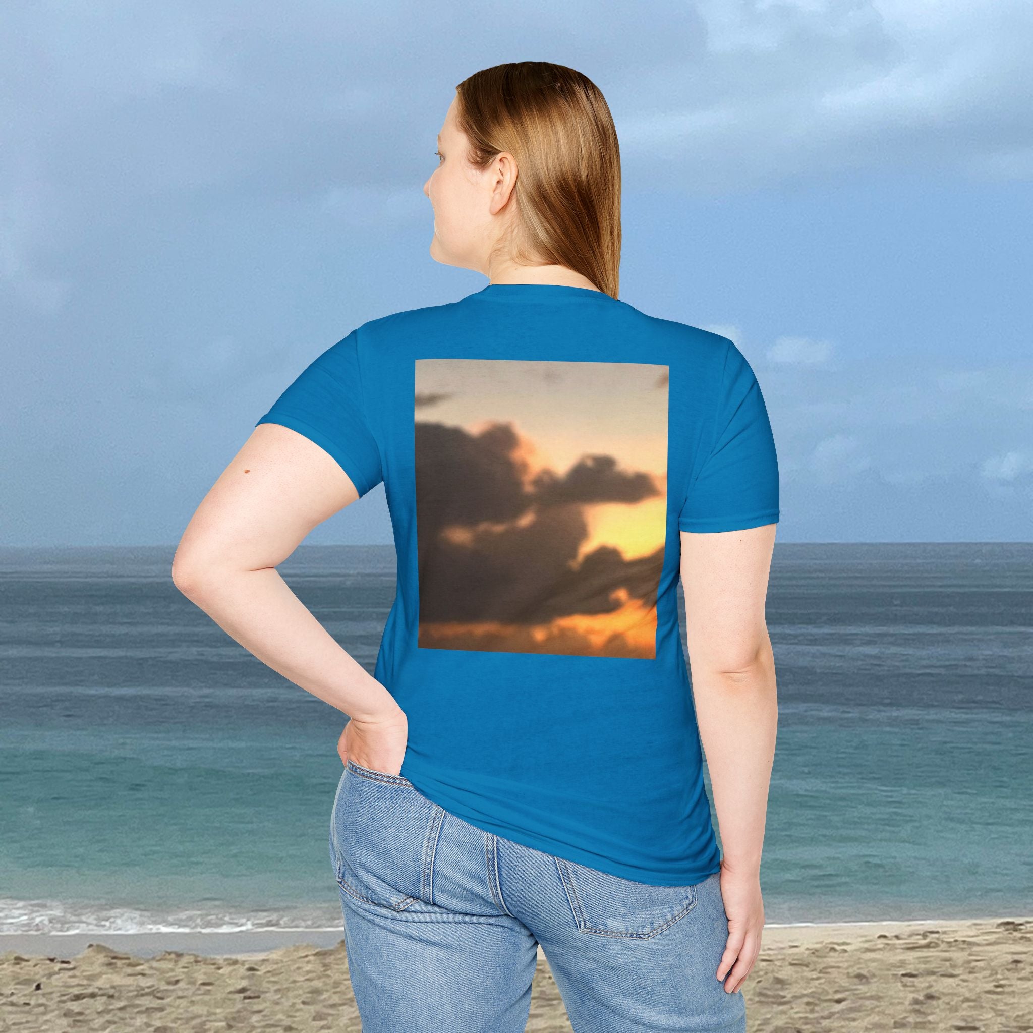 Unisex T-shirt cotton for casual outings with sunset vibes