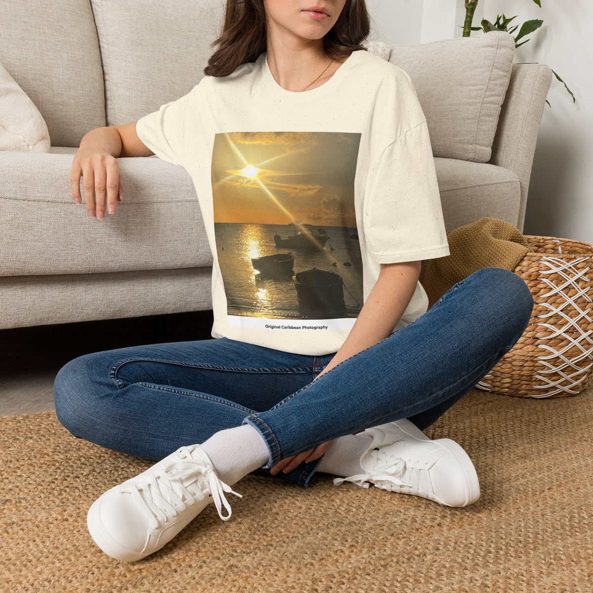 Golden Harbor Sunset T-Shirt | Original Caribbean Photography