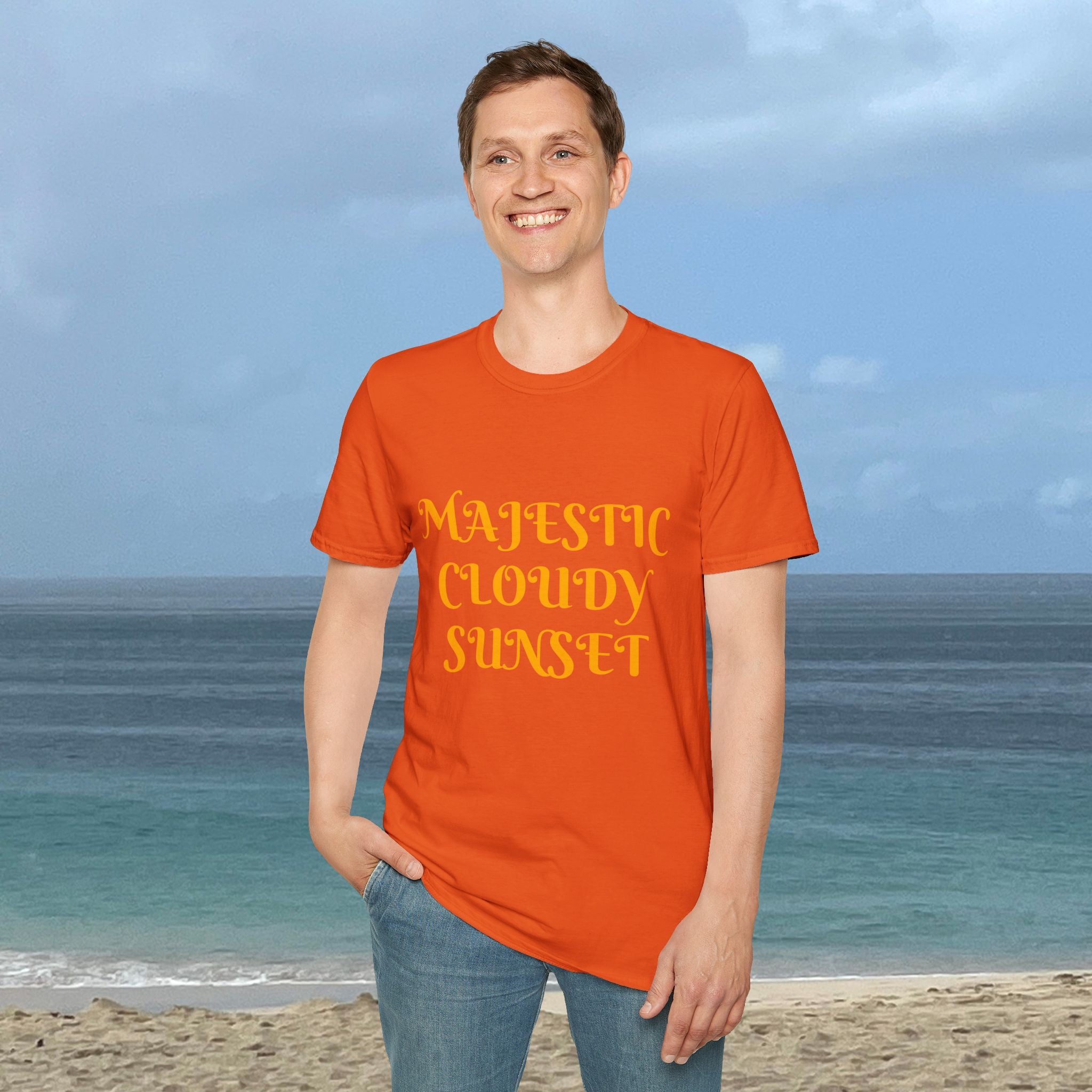 Unisex T-shirt cotton for casual outings with sunset vibes