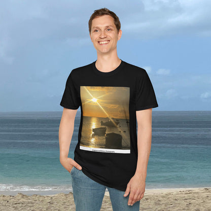 Golden Harbor Sunset T-Shirt | Original Caribbean Photography