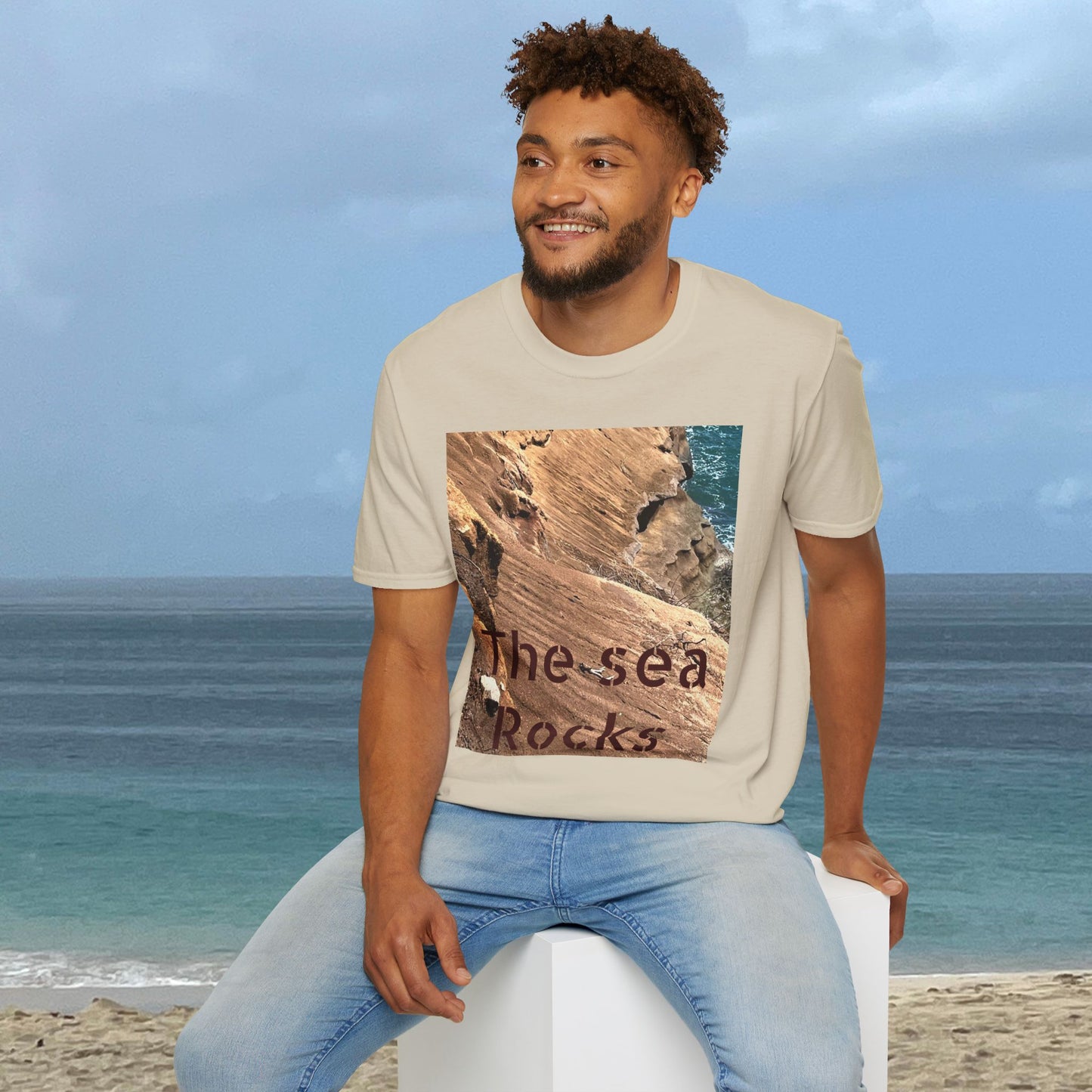 The Sea Rocks Nature Scene Unisex Soft Style T-Shirt