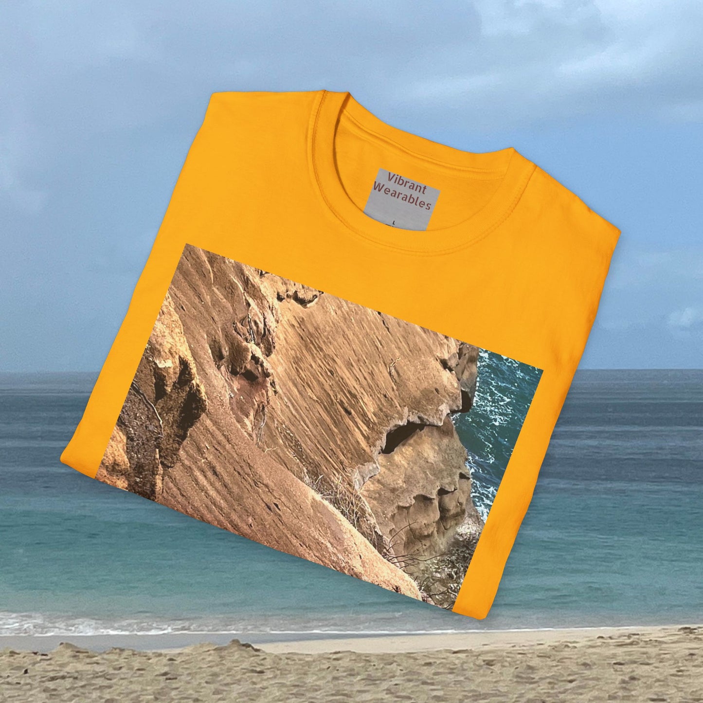 The Sea Rocks Nature Scene Unisex Soft Style T-Shirt